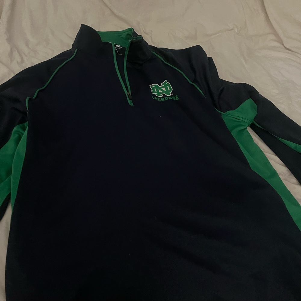 Women's Black and Green Quarter-Zip Sweatshirt